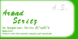 arpad stritz business card